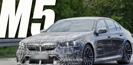 Появились снимки прототипа "заряженного" BMW M5 2025 с гибридным мотором
